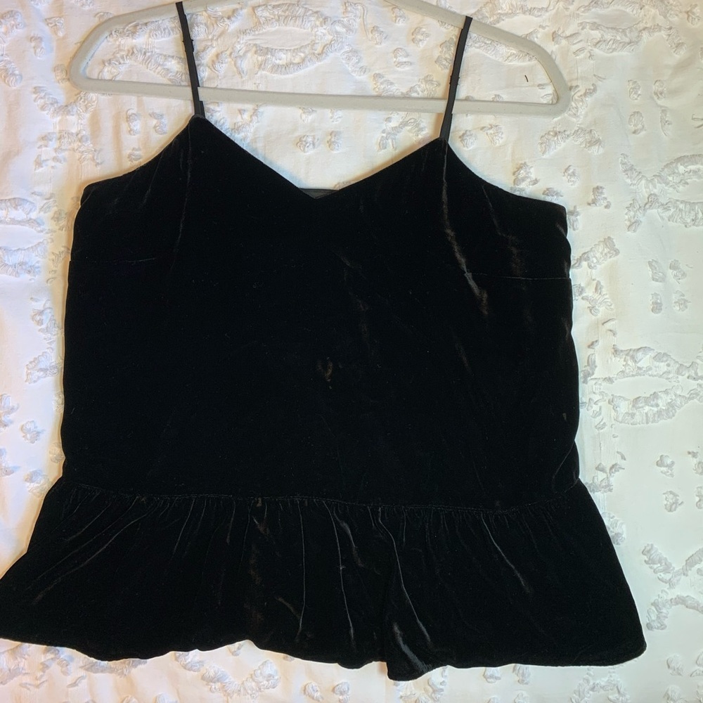 Retro Black velvet tank